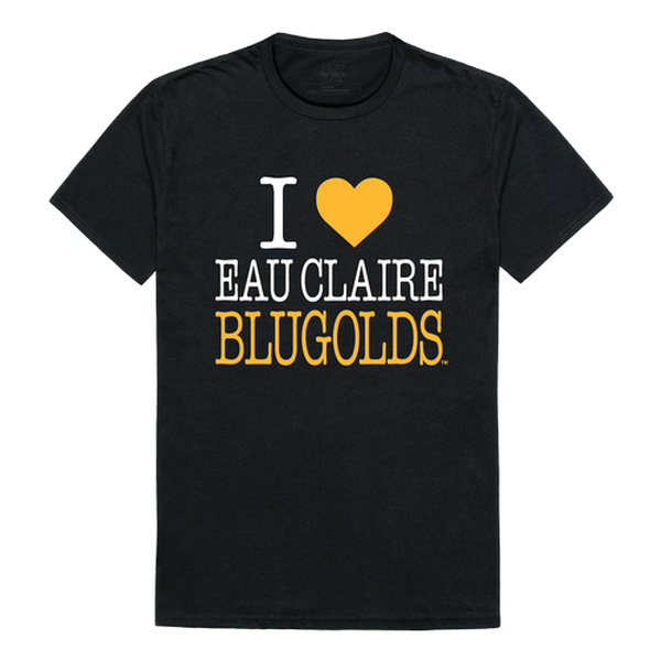 LogoLovers University of Wisconsin-Eau Claire I Love T-Shirt&#44; Black - Medium