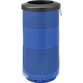 Designed to Furnish 20 gal Perforated Steel Receptacle with Flat Lid - Blue