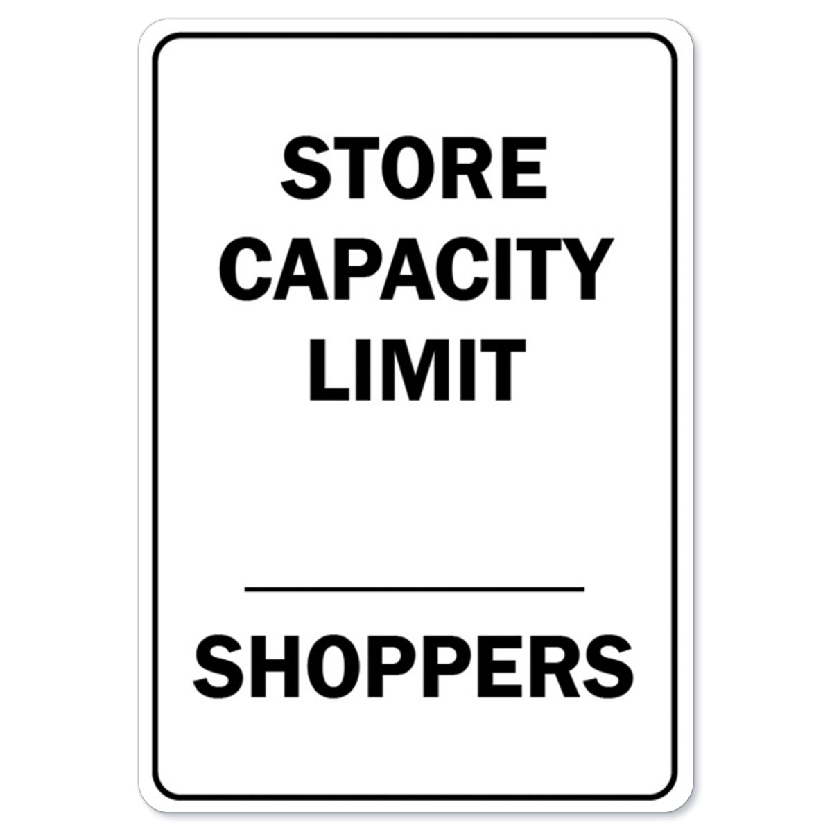 Amistad Covid-19 Notice Sign - Store Capacity Limit Shoppers