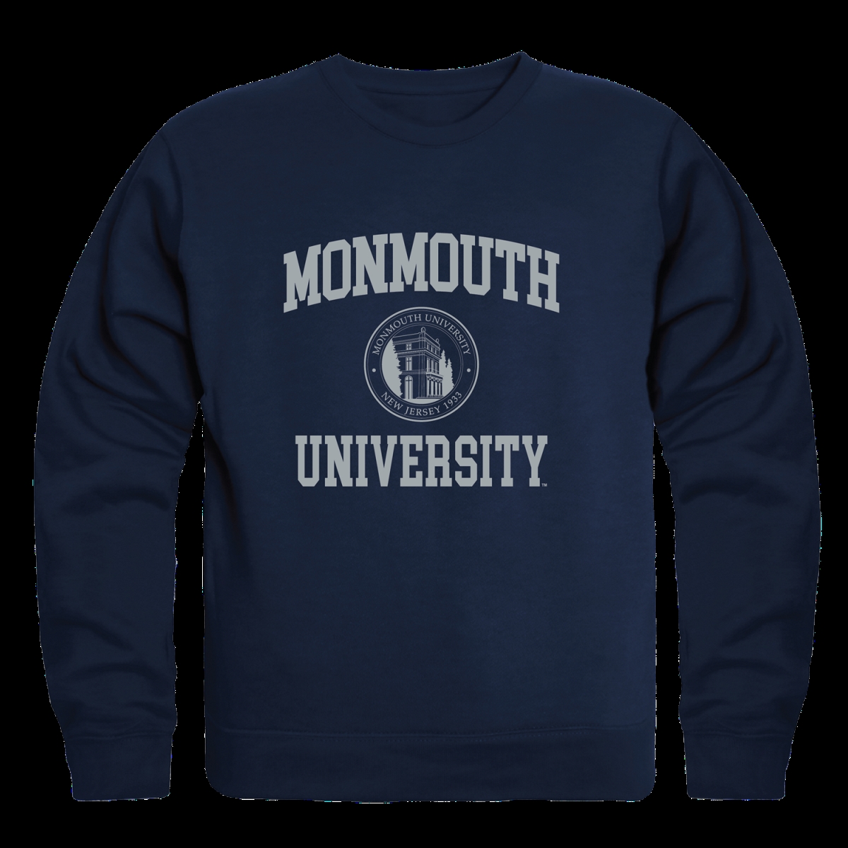 FinalFan Monmouth College Hawks Seal Crewneck Sweatshirt&#44; Navy - Large