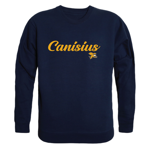 LogoLovers Canisius College Script Crewneck T-Shirt&#44; Navy - Extra Large