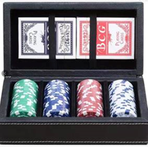 Buen Tiempo Casino Clay Chips Set in Travel - 100 Piece