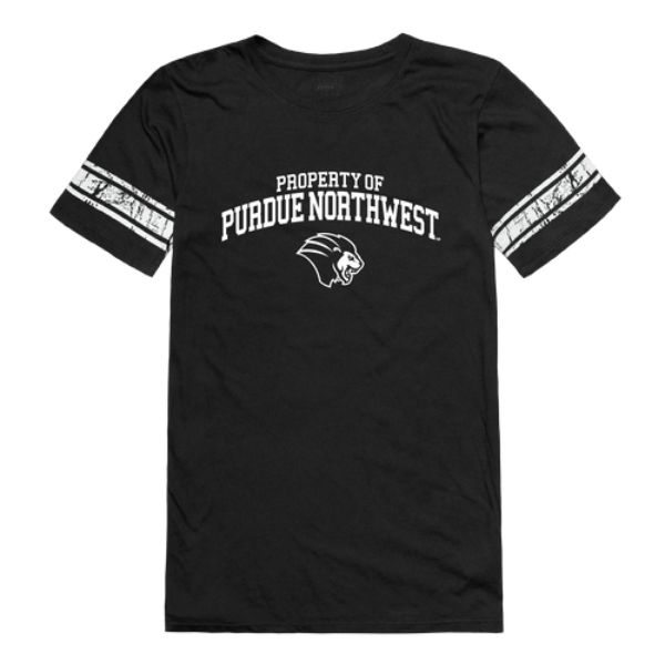 FinalFan Purdue University Northwest Lion Women Property Football T-Shirt&#44; Black - Extra Large
