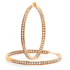 Jewelry Ladies 50 Mm 18Kt Rose Gold Plated Hoop Earrings