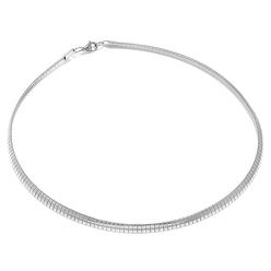 Jewelry Ladies Stainless Steel 18 In. Omega Necklace