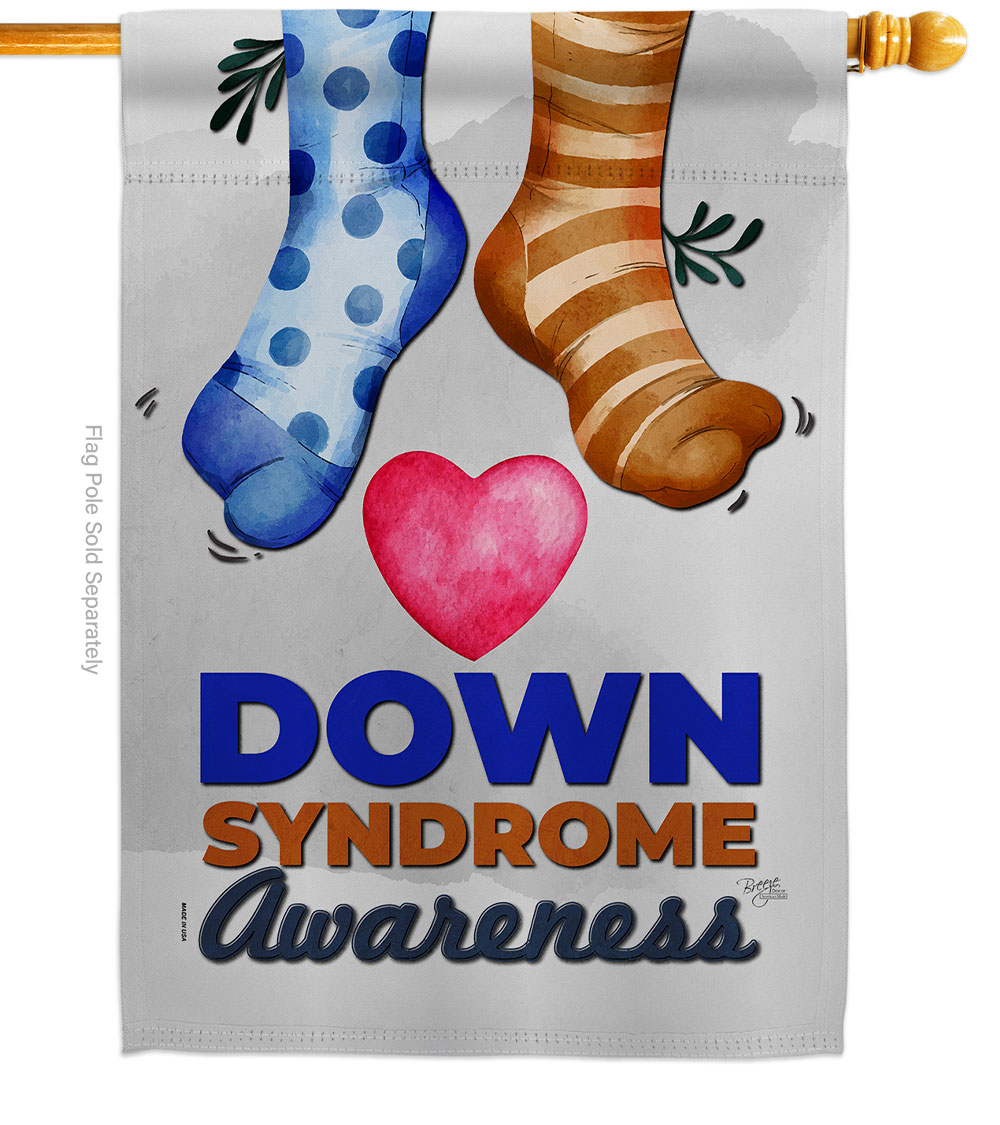 GardenControl Down Syndrome Awareness Support 28 x 40 in. Double-Sided Decorative Vertical House Flags for Decoration Banner Garden Yard Gift
