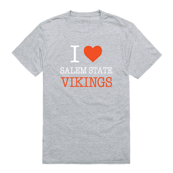 FinalFan Salem State University Vikings I Love T-Shirt&#44; Heather Grey - 2XL