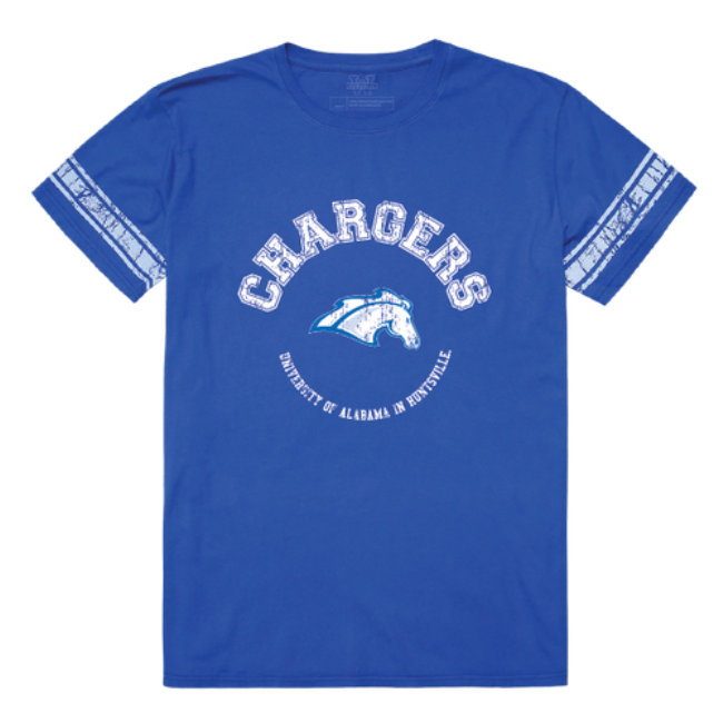 FinalFan University of Alabama Huntsville Chargers Mens Football T-Shirt&#44; Royal - Extra Large