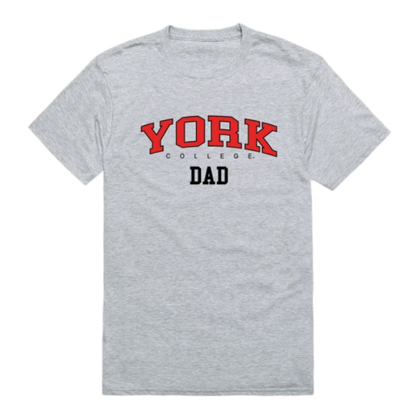FinalFan York College Cardinals Dad T-Shirt&#44; Heather Grey - Medium