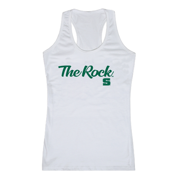 FinalFan Slippery Rock University The Rock Script Tank Top, White