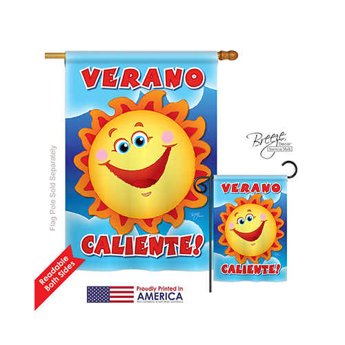 GardenControl 06056 Summer Verano Caliente 2-Sided Vertical Impression House Flag