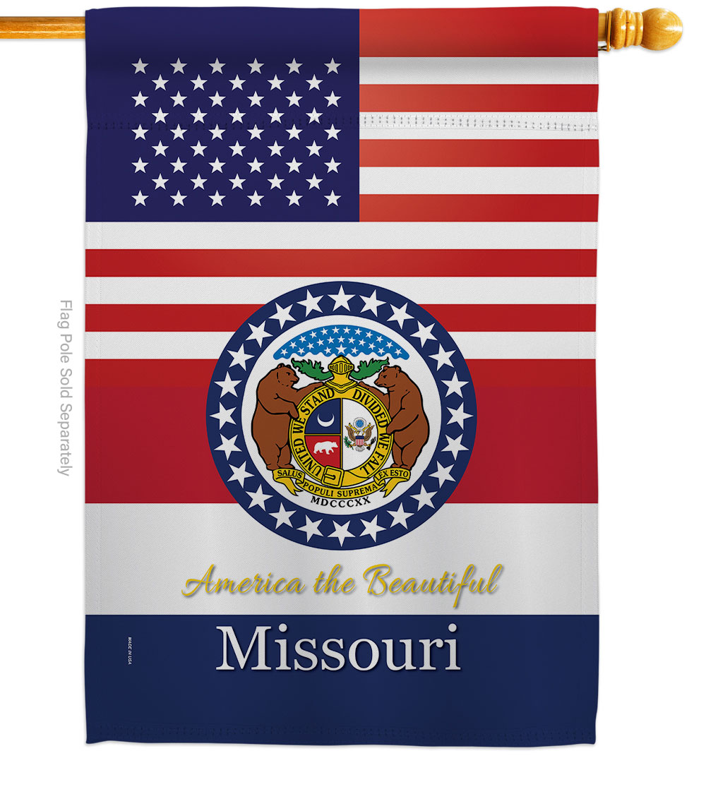 Guarderia 28 x 40 in. USA Missouri American State Vertical House Flag with Double-Sided Decorative Banner Garden Yard Gift