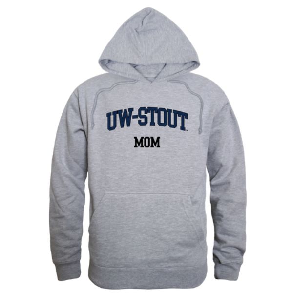 FinalFan University of Wisconsin-Stout Blue Devils Mom Hoodie&#44; Heather Grey - Large