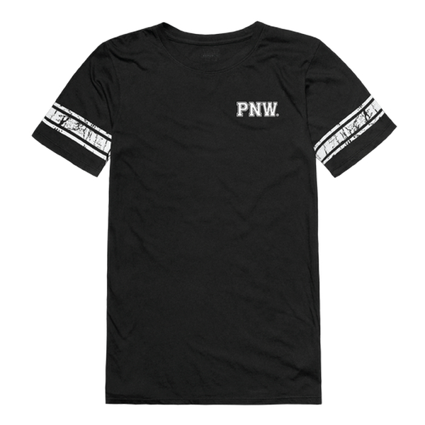 FinalFan Purdue University Northwest Lion Women Practice Football Short Sleeve T-Shirt&#44; Black - Extra Large
