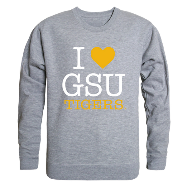 FinalFan Grambling State University I Love Crewneck T-Shirt&#44; Heather Grey - Extra Large