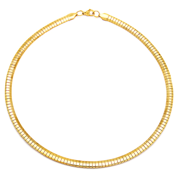 Jewelry Ladies 18 Kt Gold Plated 18 In. Omega Necklace