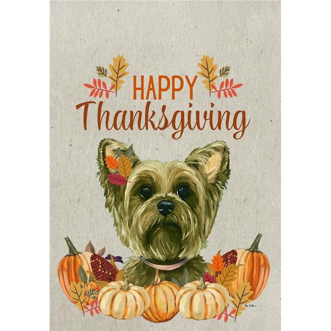 Parche Yorkie-HHS Thanksgiving House Flag