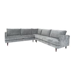 Gfancy Fixtures 36 in. Silver Velvet L Shaped Sectionals&#44; 3 Piece