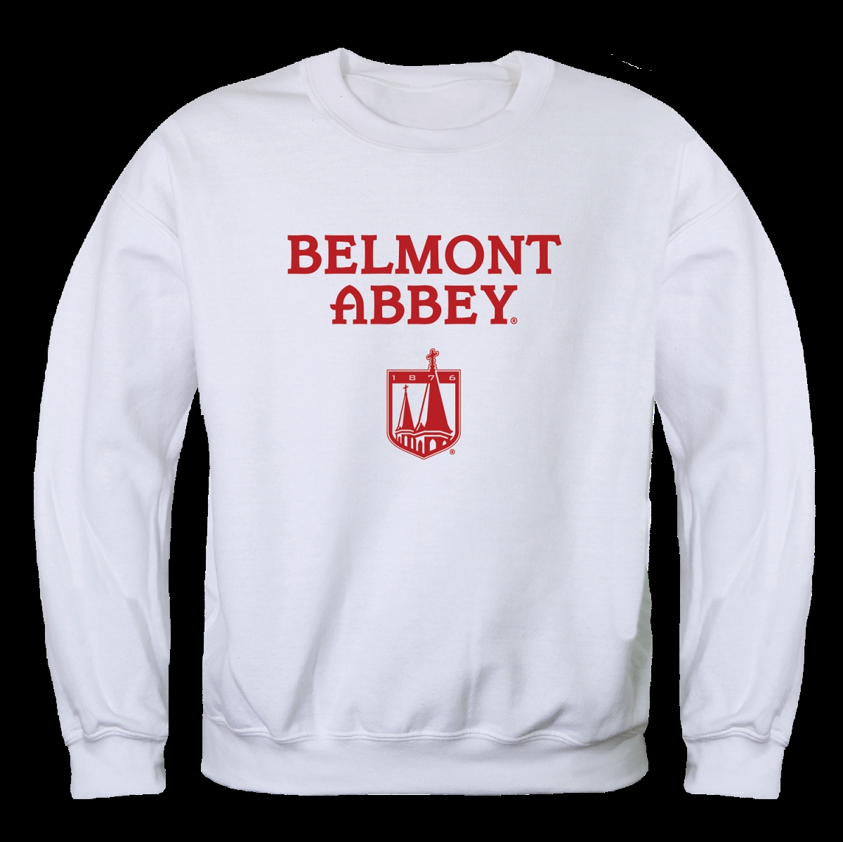 FinalFan Belmont Abbey College Crusaders Seal Crewneck Sweatshirt&#44; White - 2XL