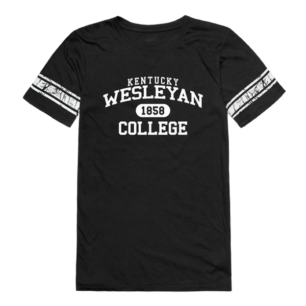 FinalFan Kentucky Wesleyan College Panthers Women Property Football Short Sleeve T-Shirt&#44; Black - Extra Large