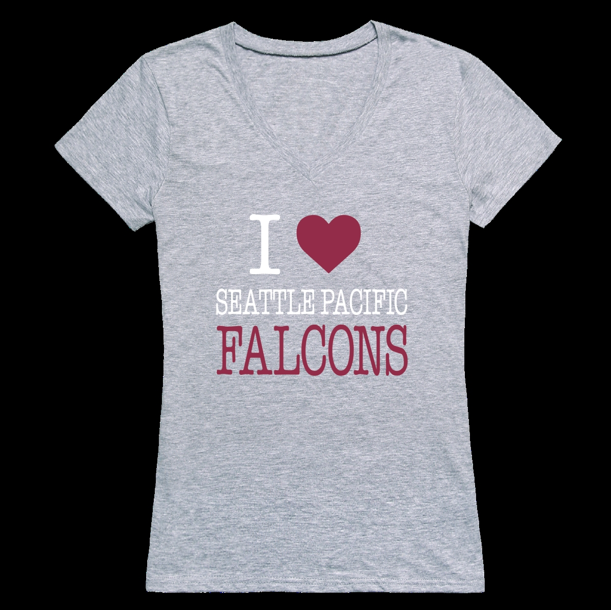 FinalFan Seattle Pacific University Falcons I Love Women T-Shirt&#44; Heather Grey - 2XL