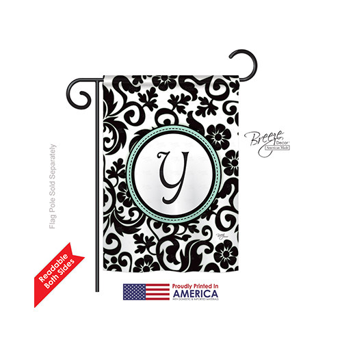 GardenControl 80077 Damask Y Monogram 2-Sided Impression Garden Flag