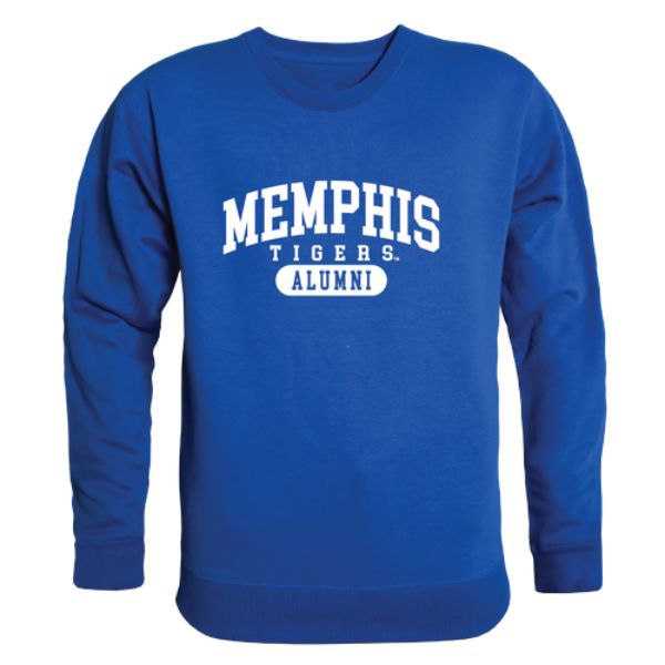 FinalFan University of Memphis Tigers Alumni Fleece Pullover Crewneck Sweatshirt&#44; Royal - Small