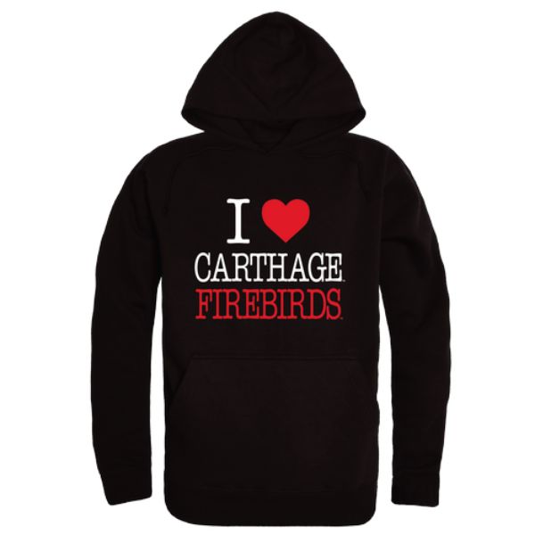 FinalFan Carthage College Firebirds I Love Hoodie&#44; Black - 2XL