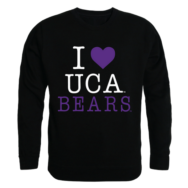 LogoLovers University of Central Arkansas I Love Crewneck T-Shirt&#44; Black - Medium