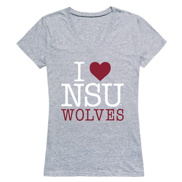 FinalFan North South University I Love T-Shirt for Women&#44; Heather Grey - 2XL