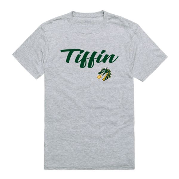 FinalFan Tiffin University Dragons Script T-Shirt&#44; Heather Grey - Medium