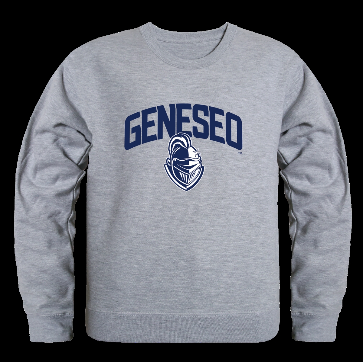 FinalFan The State University of New York Geneseo Knights Seal Crewneck Sweatshirt&#44; Heather Grey - Extra Large