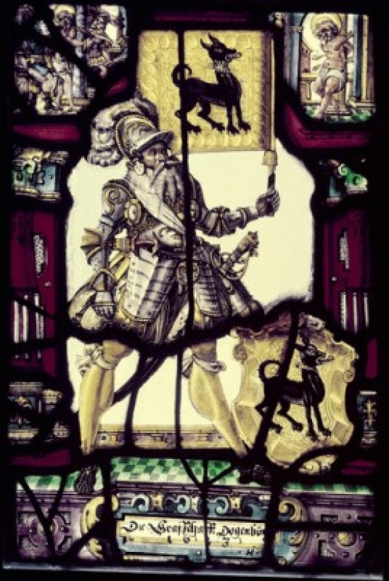 BrainBoosters Shield of Toggenburg Jegli Hans Swiss Stained Glass Poster Print 18 x 24 in.