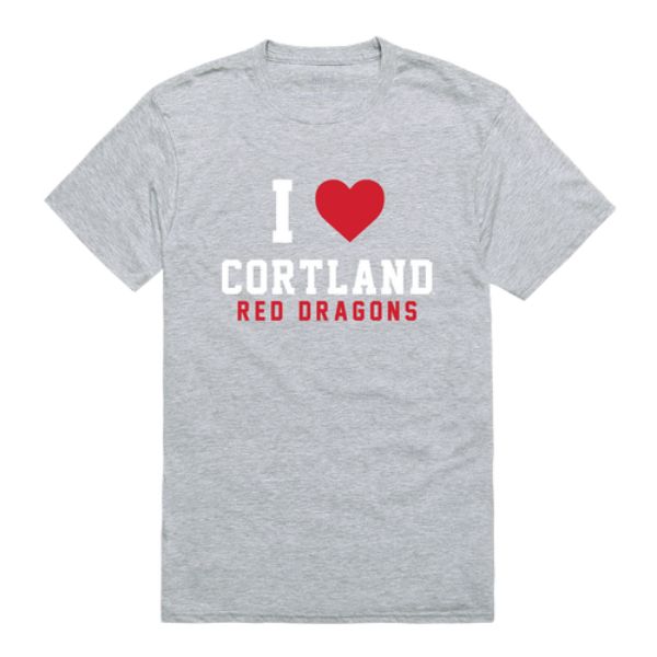 FinalFan State University of New York at Geneseo Cortland Red Dragons I Love T-Shirt&#44; Heather Grey - Medium