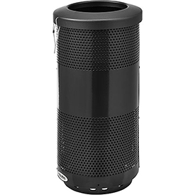 Designed to Furnish 20 gal Perforated Steel Receptacle with Flat Lid - Black