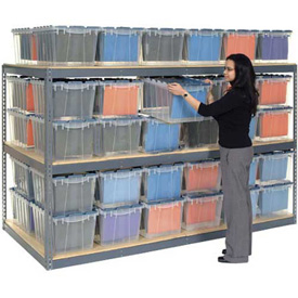 Esfera Record Storage Rack with Polyethylene File Boxes - Gray - 96 x 48 x 60 in.