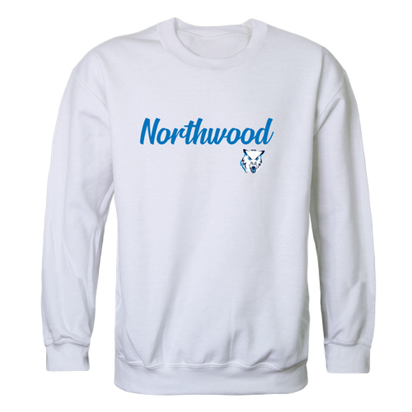 FinalFan Northwood University Timberwolves Script Crewneck Sweatshirt&#44; White - 2XL