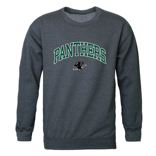 FinalFan NCAA Plymouth State Panthers Campus Crewneck T-Shirt&#44; Heather Charcoal - Extra Large