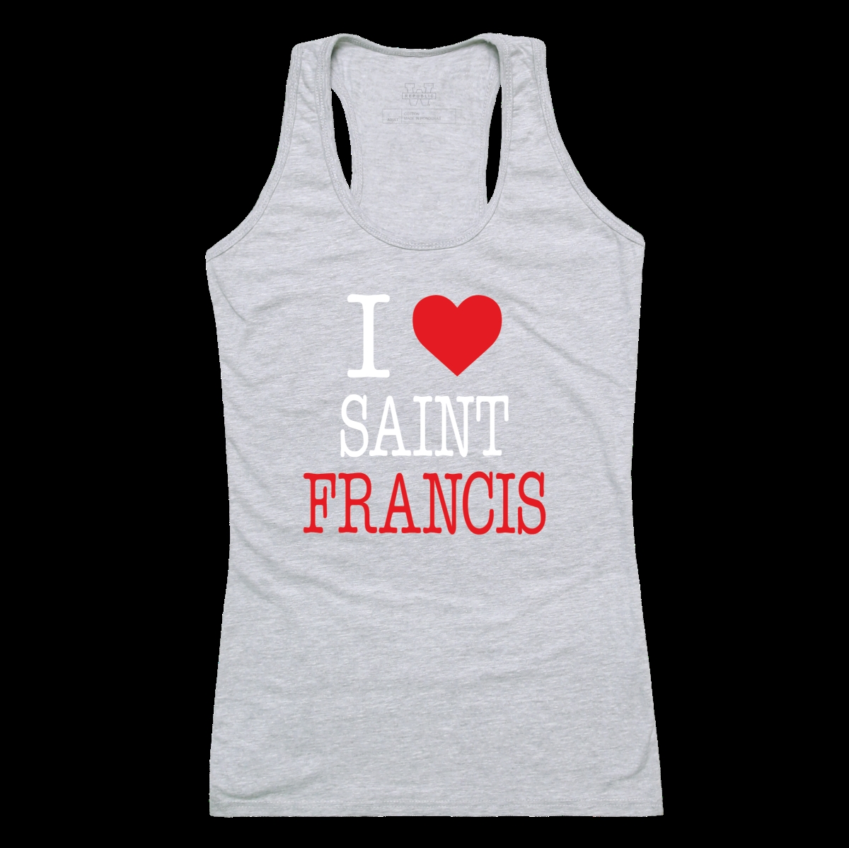 FinalFan Saint Francis University Red Flash Women I Love Tank Top&#44; Heather Grey - Extra Large