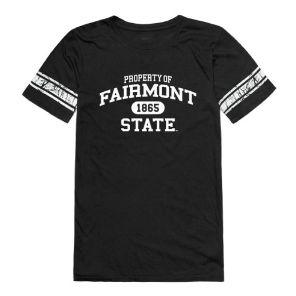 FinalFan Fairmont State University Falcons Women Property Football T-Shirt&#44; Black - 2XL