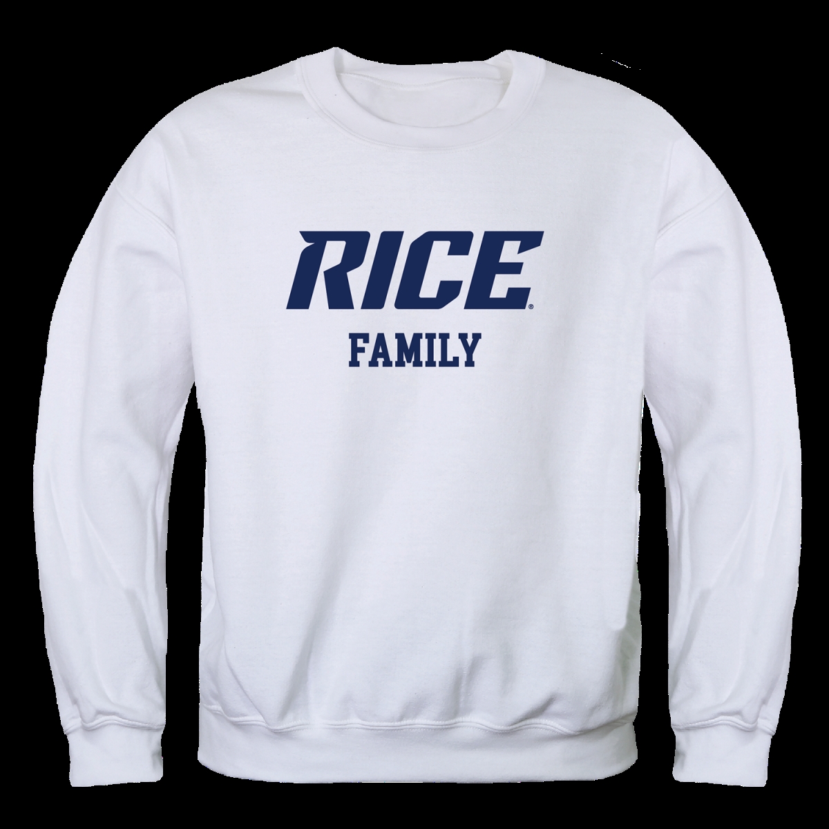 FinalFan Rice University Owls Family Crewneck Sweatshirt&#44; White - Large