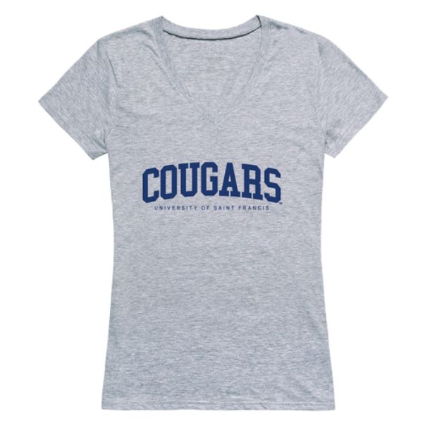 FinalFan University of Saint Francis Cougars Game Day Women T-Shirt&#44; Heather Grey - Extra Large