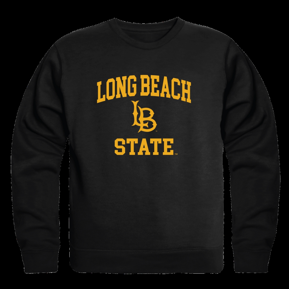 FinalFan California State University Long Beach Beach Seal Crewneck Sweatshirt&#44; Black - Large