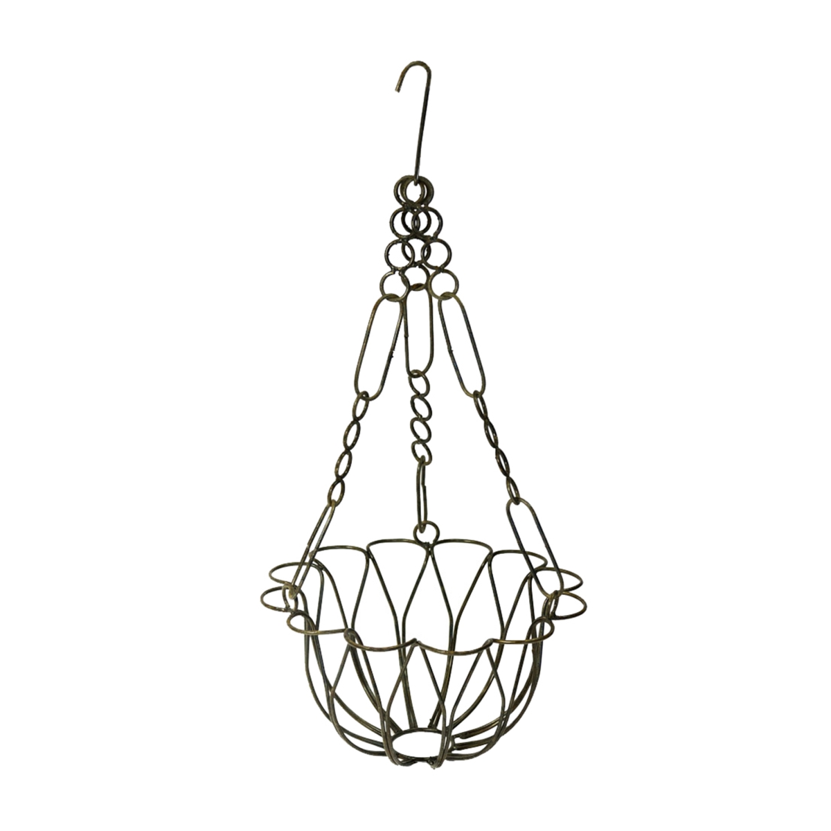 Balcony Beyond Wrought Iron Hanging Chain Planter - Black - 24 inches