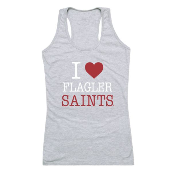 FinalFan Flagler College Saints Women I Love Tank Top&#44; Heather Grey - Medium