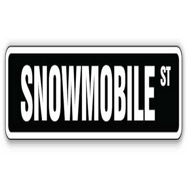 Amistad 7 x 30 in. Street Sign - Snowmobile - Snowmobiling Sled Skimobile Snow Mobile