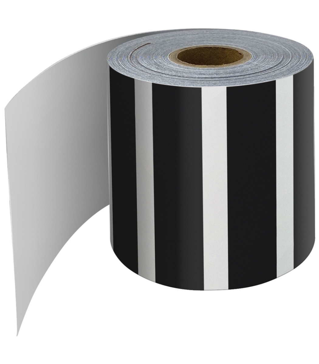 Bullicio Rolled Straight Borders&#44;Black & White Vertical Stripes - 3 Roll