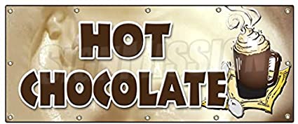 Amistad 48 x 120 in. Hot Chocolate Banner Sign - Cocoa Flavor Maker Swiss