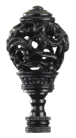 BrightBomb 2.75 in. Black Iron Baroque Scroll Finial - Pack of 6