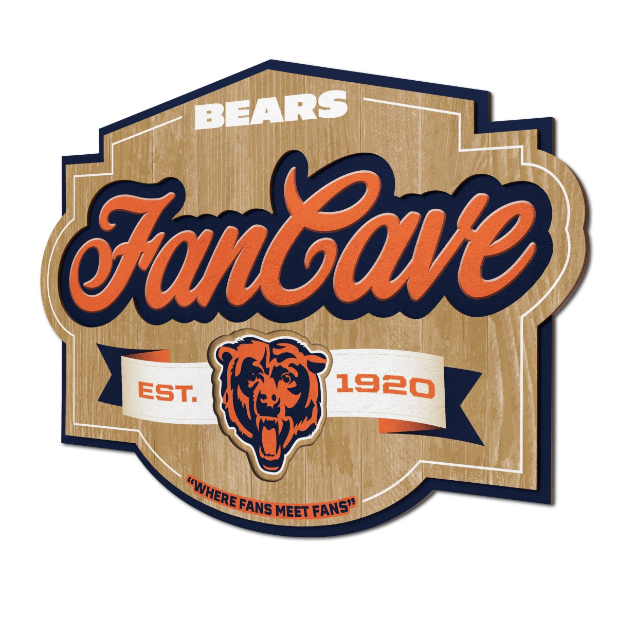 Souvenirs 17 x 12.5 in. NFL Chicago Bears Fan Cave Sign